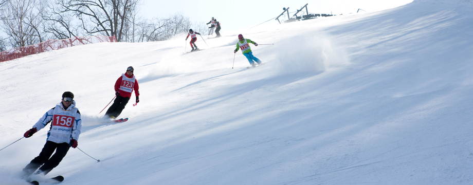 Skiers skiing in Yongpyong