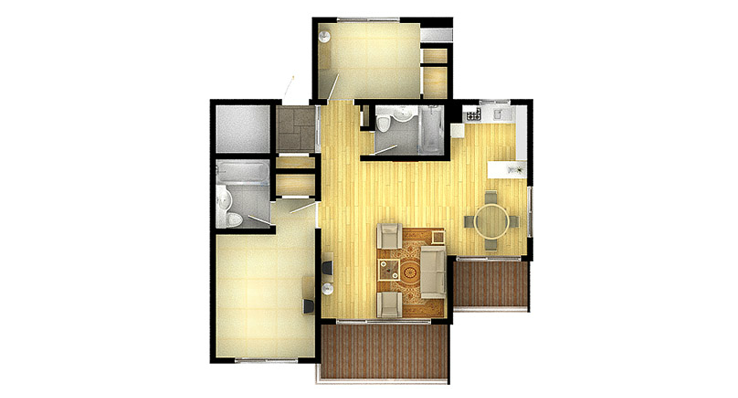 Villa Condominium 41 Type Floor Plan