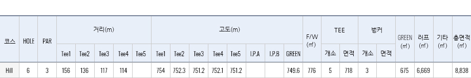 힐 h6 재원표