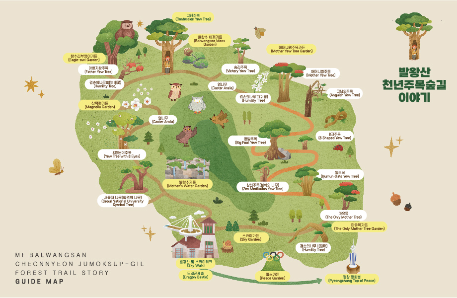 Cheonnyeon Jumoksup-gil Forest Trail map