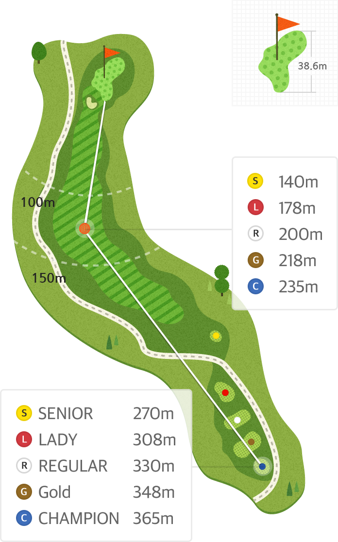 버치 Hole7 홀까지의 거리 정보 지도