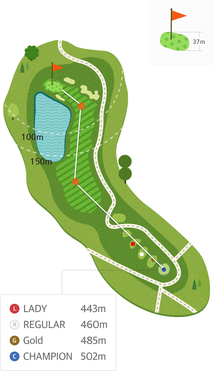 강나루 Hole1 홀까지의 거리 정보 지도