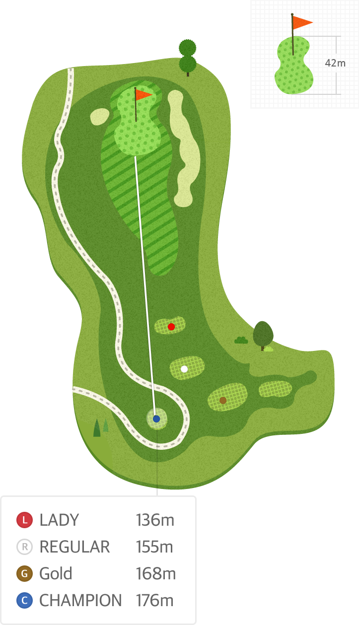 강나루 Hole2 홀까지의 거리 정보 지도