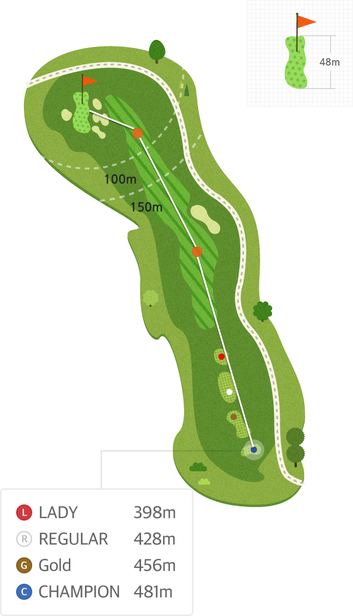 강나루 Hole9 홀까지의 거리 정보 지도