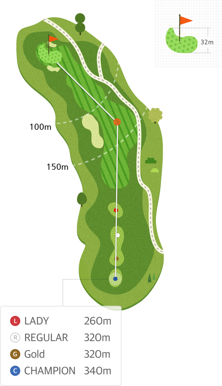 산마루 Hole6 홀까지의 거리 정보 지도